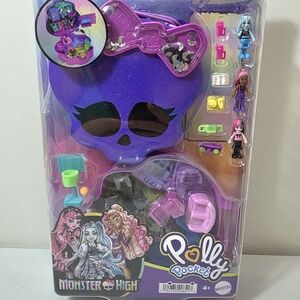 Polly Pocket Monster High Playset With 3 Micro Dolls and 10 Accessories, NIB